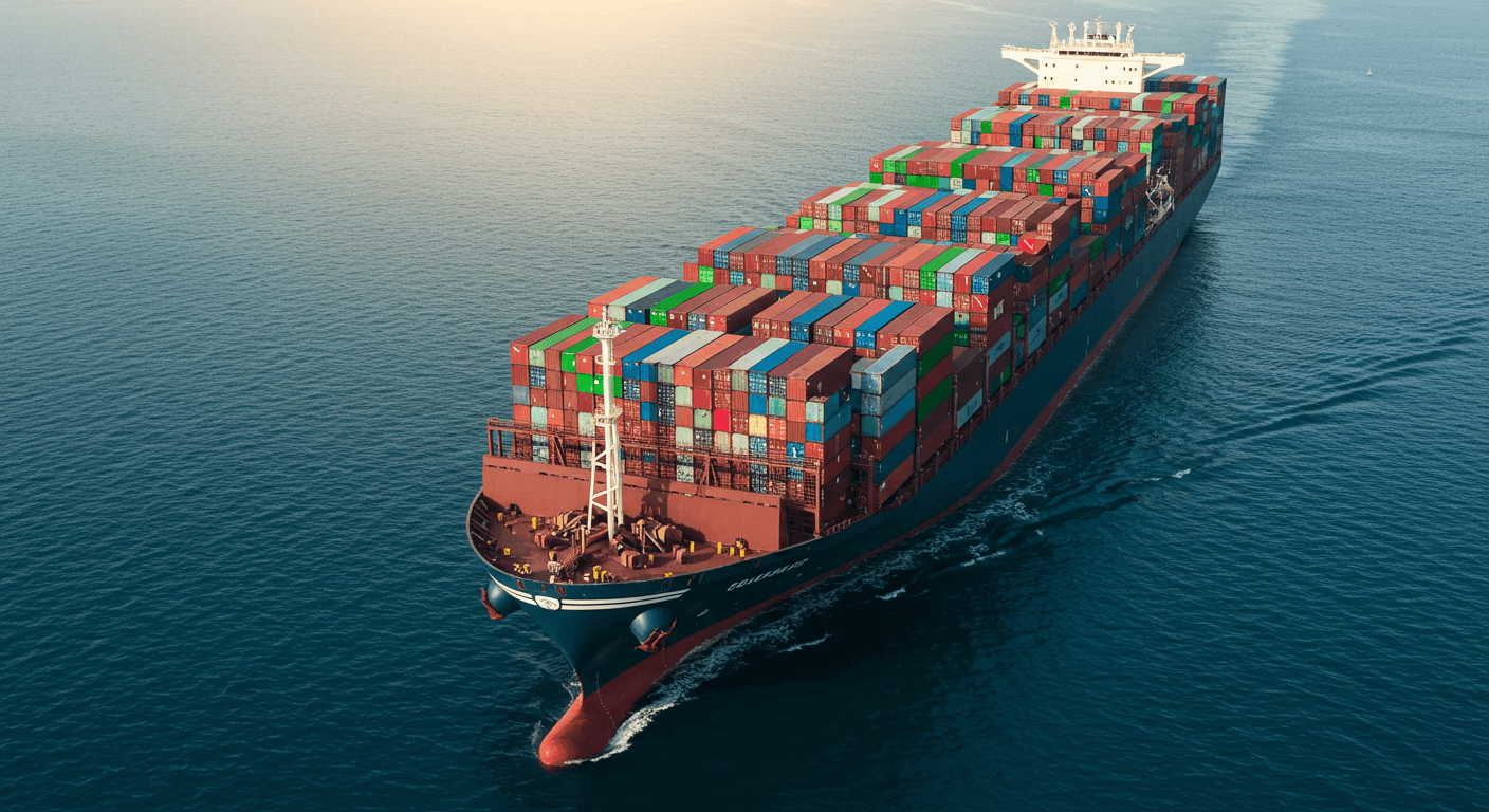 a large cargo ship as a background image